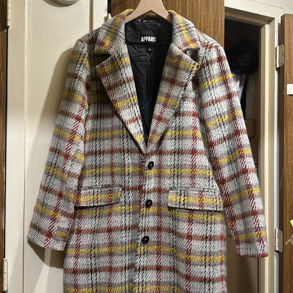 Apparis Fallyn Rainbow Plaid Coat